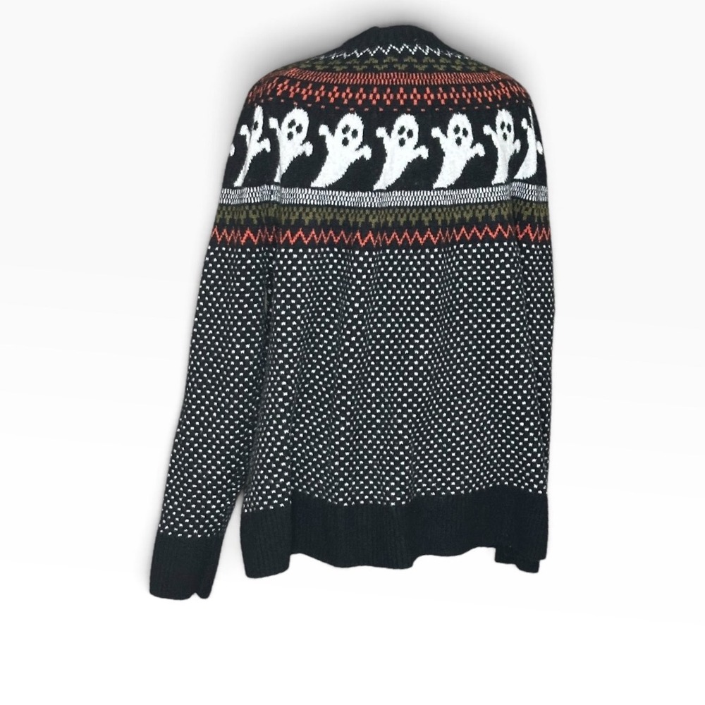 Vince Camuto Womens Halloween Ghost Knit Sweater Black XL Polka Dots - Picture 3 of 7